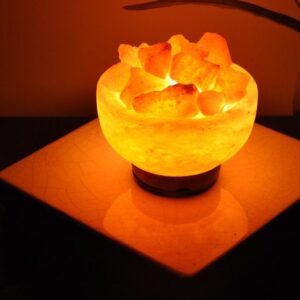 Himalayan Pink Salt Lamp Bowl with Salt Chunks