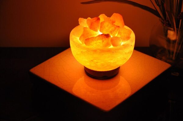Himalayan Pink Salt Lamp Bowl with Salt Chunks