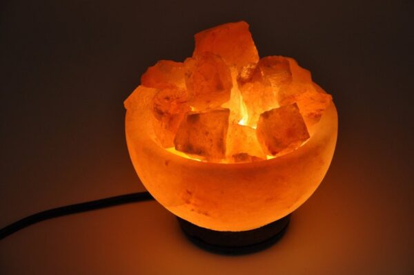 Himalayan Pink Salt Lamp Bowl with Salt Chunks - Image 2