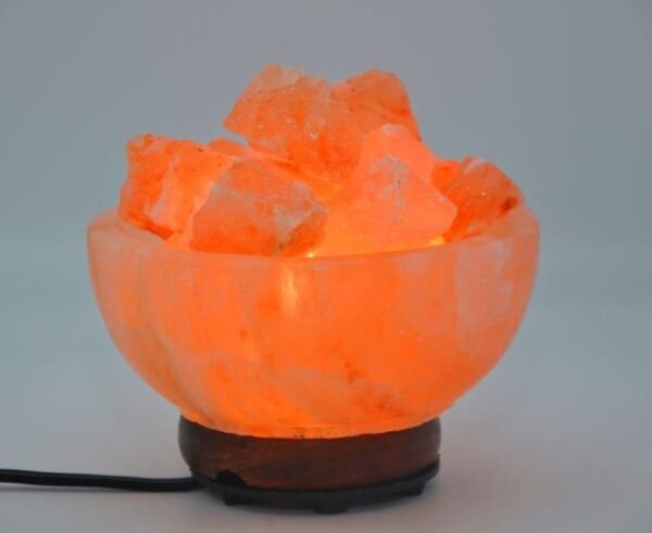 Himalayan Pink Salt Lamp Bowl with Salt Chunks - Image 4
