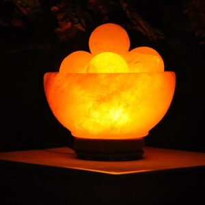 Himalayan Pink Salt Lamp Bowl with 5 Massage balls