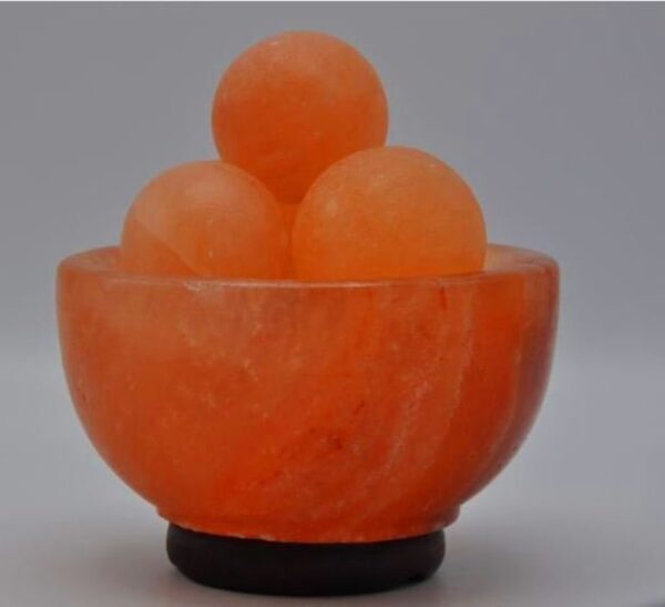 Himalayan Pink Salt Lamp Bowl with 5 Massage balls - Image 4